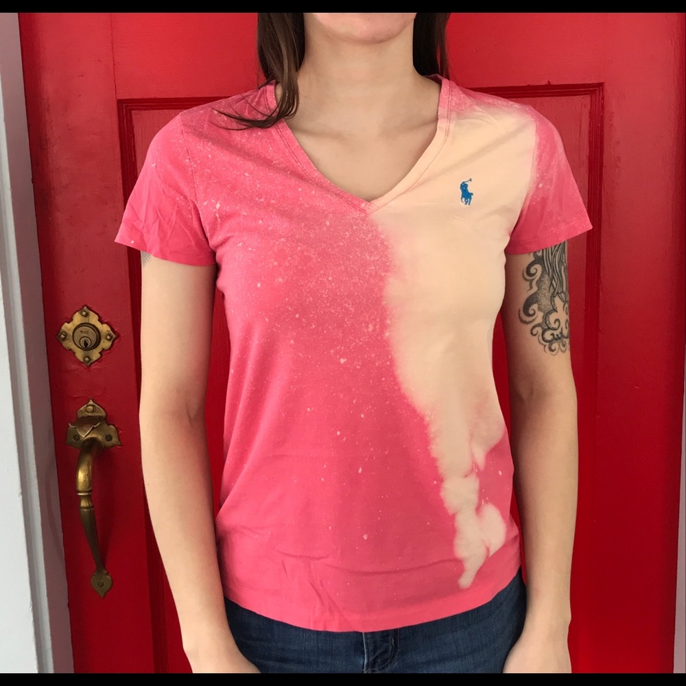 Ralph Lauren Sport V Neck T Shirt L Bleached